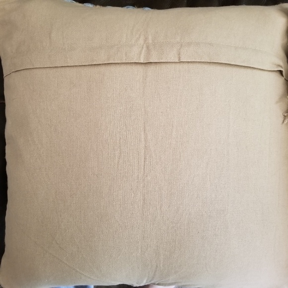 LAST ONE Denim Cotton Jute Woven Toss Pillow Cover - Picture 4 of 4